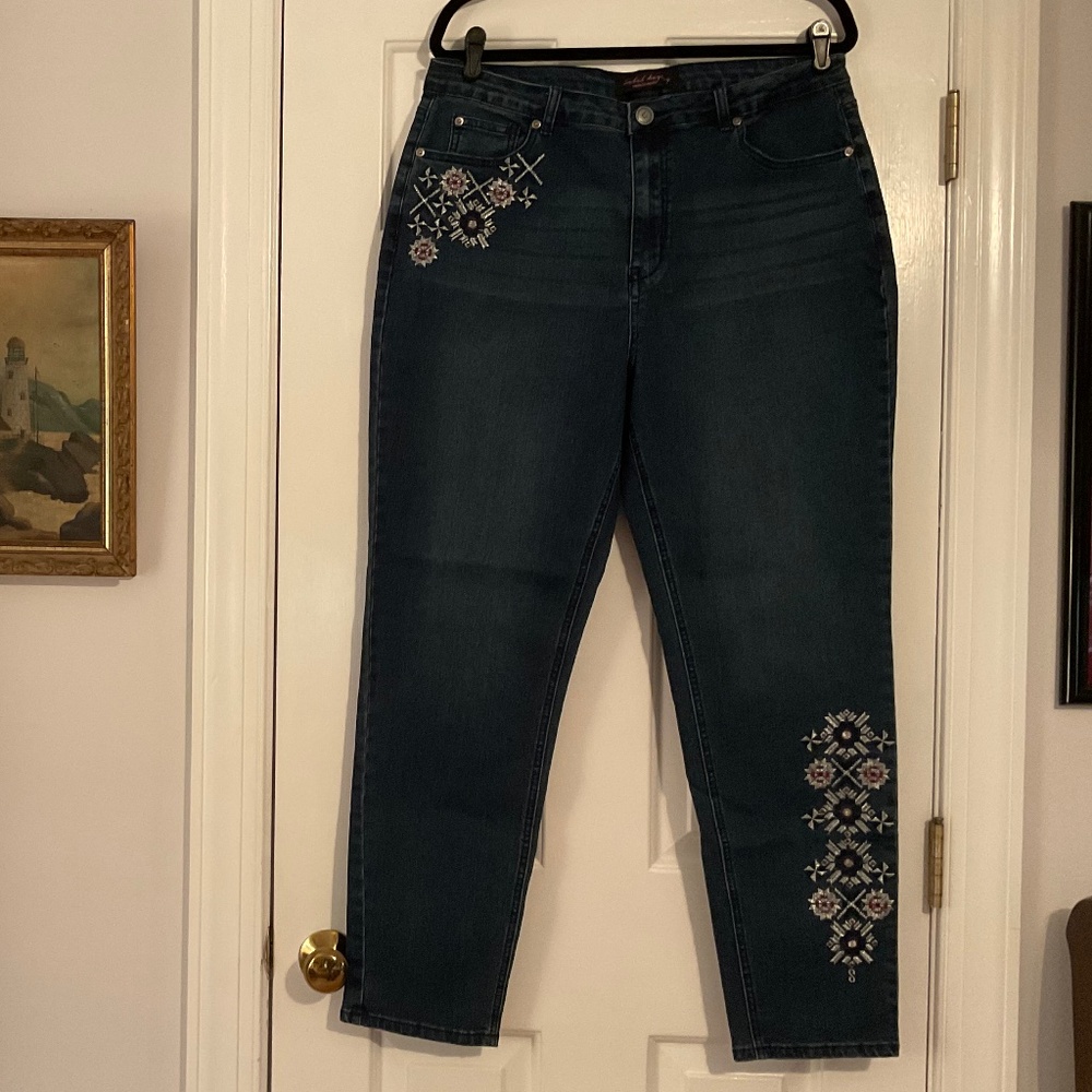 Isabel Hayley Embroidered Jeans Size 16